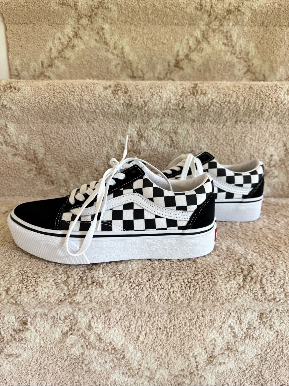 Black & White Checkerboard Skate Sneakers - Picture 2 of 5